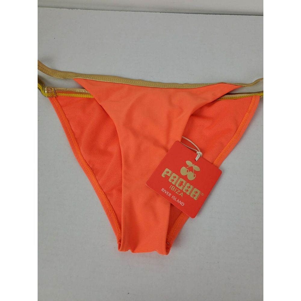 NWT Pacha Ibiza River Island Womens Neon Orange Bikini Bottom US Size 4